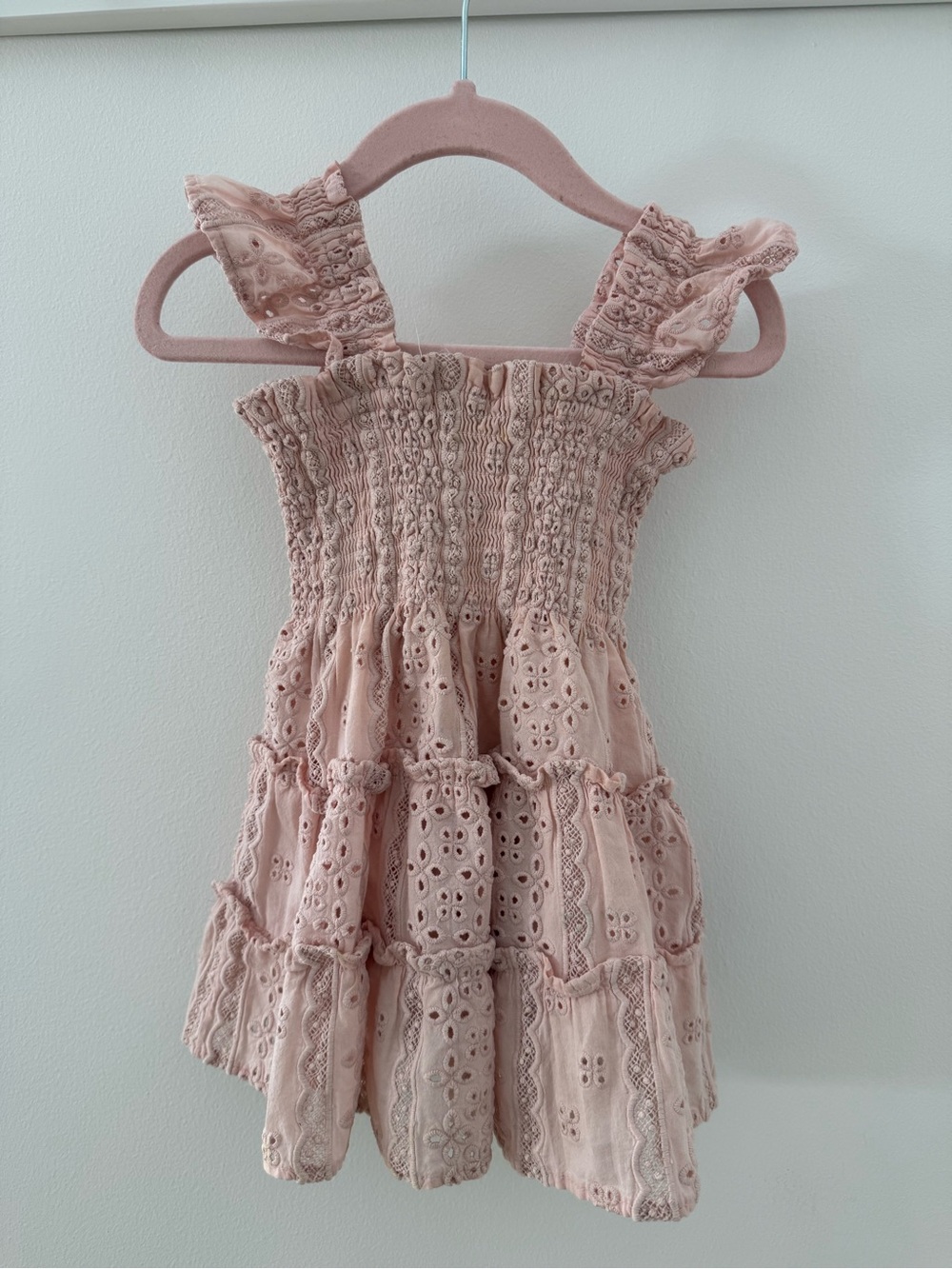 Hill House Eyelet pink toddler nap dress